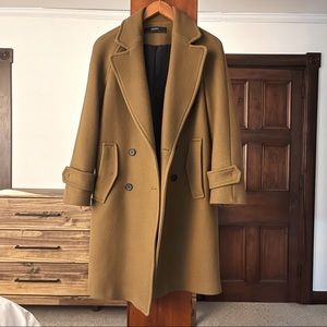 Long camel oversize wool coat brand new